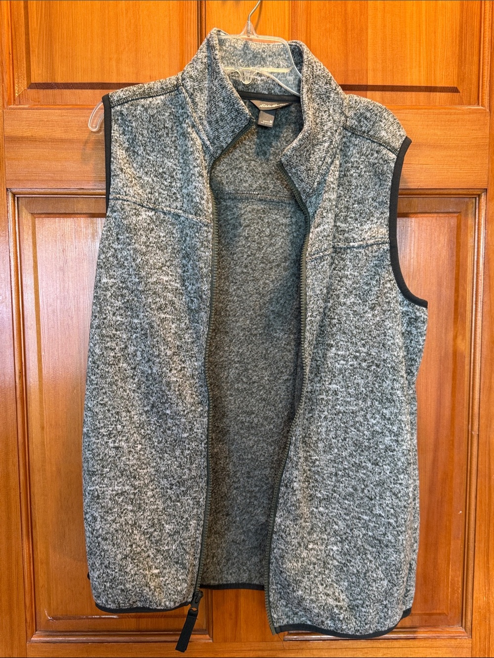 Eddie Bauer Gray Heather Sweater Sleeveless Full Zip Vest Women’s Medium